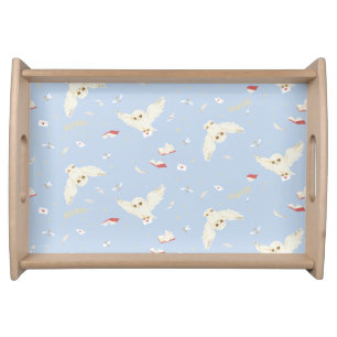 Hedwig Owl Post Letters and Books Pattern Serving Tray