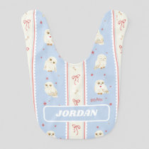 Hedwig Owl Post Stripe Pattern Baby Bib