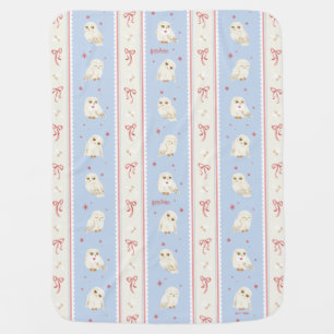 Hedwig Owl Post Stripe Pattern Baby Blanket