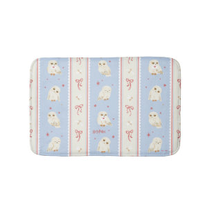 Hedwig Owl Post Stripe Pattern Bath Mat