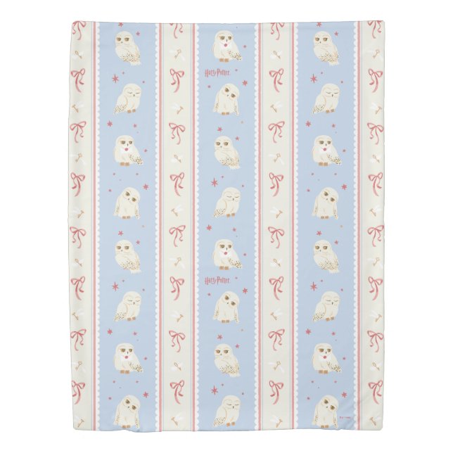 Hedwig Owl Post Stripe Pattern Duvet Cover (Front)