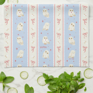Hedwig Owl Post Stripe Pattern Kitchen Towel