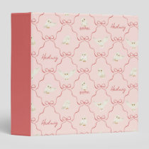Hedwig Pink Ribbon Pattern 3 Ring Binder