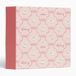 Hedwig Pink Ribbon Pattern 3 Ring Binder