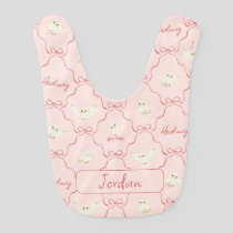 Hedwig Pink Ribbon Pattern Baby Bib