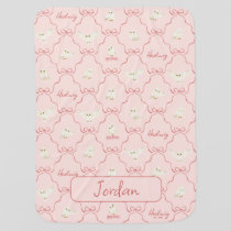 Hedwig Pink Ribbon Pattern Baby Blanket