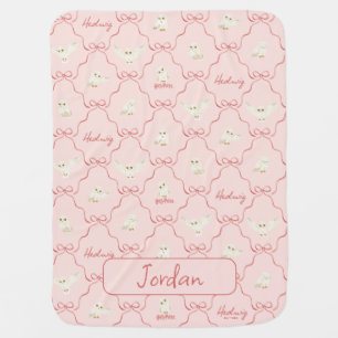 Hedwig Pink Ribbon Pattern Baby Blanket