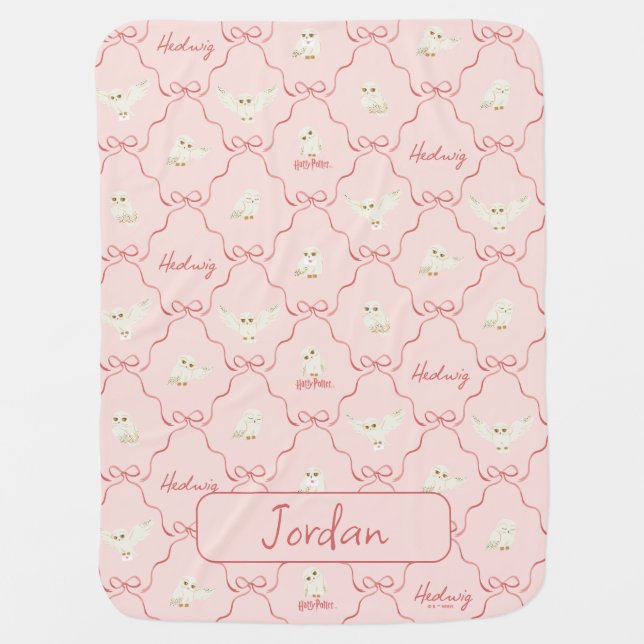 Hedwig Pink Ribbon Pattern Baby Blanket (Front)