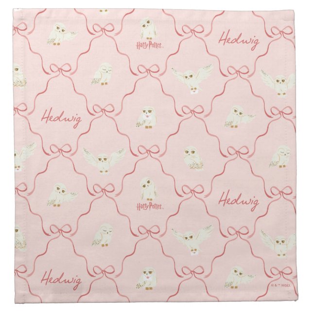 Hedwig Pink Ribbon Pattern Cloth Napkin (Front)