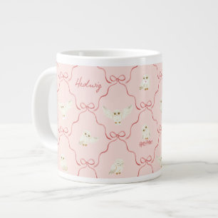 Hedwig Pink Ribbon Pattern Giant Coffee Mug