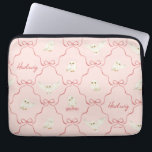 Hedwig Pink Ribbon Pattern Laptop Sleeve<br><div class="desc">Check out this charming Hedwig pink ribbon pattern,  featuring our favorite snowy owl posing between fanciful pink ribbons in a lattice-like design.</div>