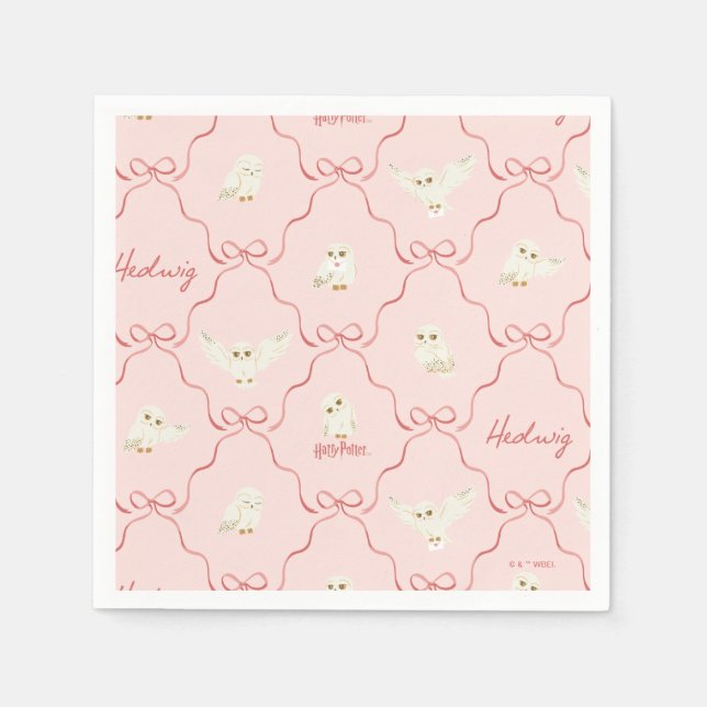 Hedwig Pink Ribbon Pattern Napkins (Front)