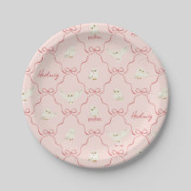 Hedwig Pink Ribbon Pattern Paper Plates