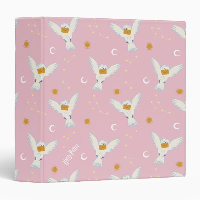 Hedwig Pink Solstice Pattern 3 Ring Binder (Front/Spine)