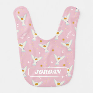 Hedwig Pink Solstice Pattern Baby Bib