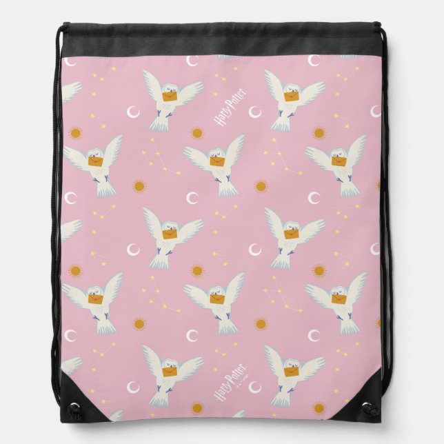 Hedwig Pink Solstice Pattern Drawstring Bag (Front)