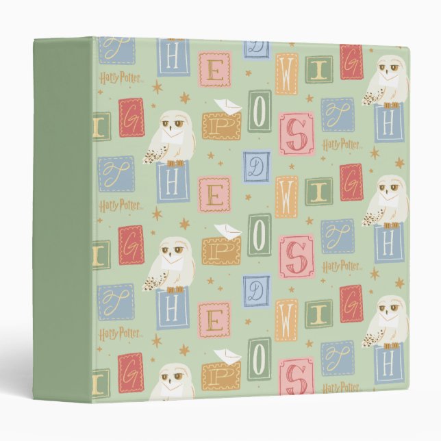 Hedwig Post Letter Block Pattern 3 Ring Binder (Front/Spine)