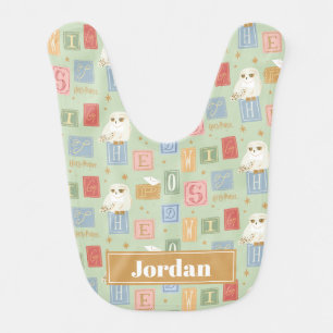 Hedwig Post Letter Block Pattern Baby Bib
