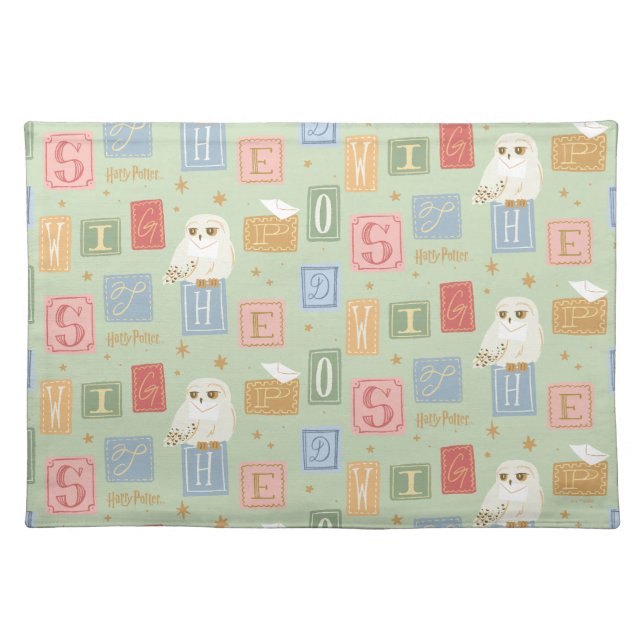 Hedwig Post Letter Block Pattern Cloth Placemat (Front)