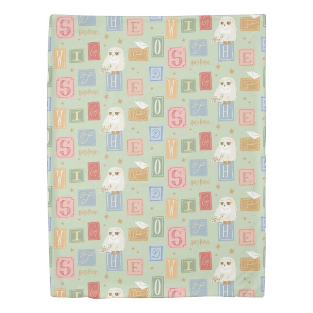 Hedwig Post Letter Block Pattern Duvet Cover (Front)