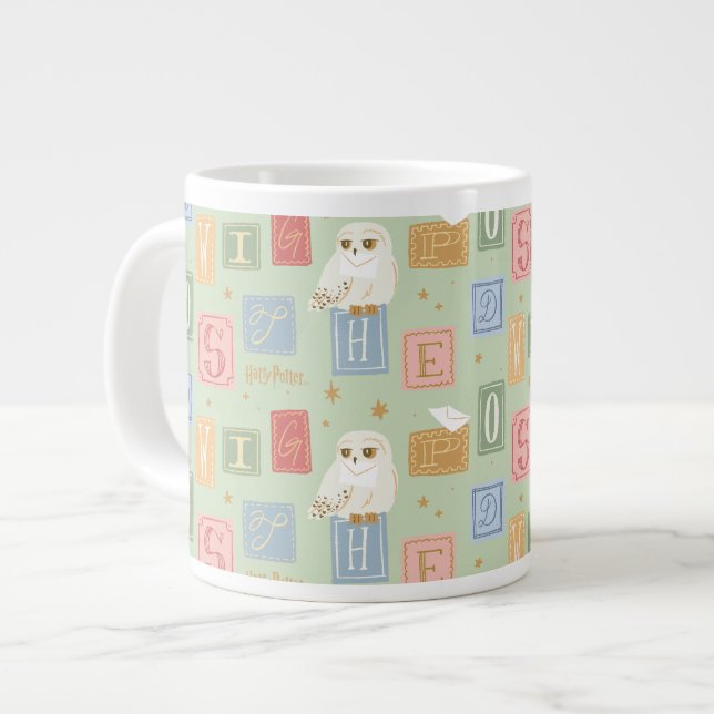 Hedwig Post Letter Block Pattern Giant Coffee Mug (Front Left)