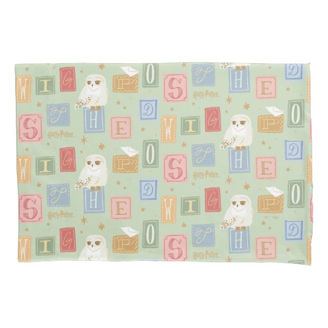 Hedwig Post Letter Block Pattern Pillow Case (Front)