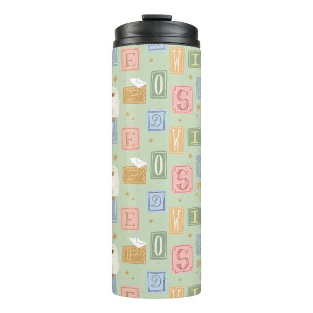 Hedwig Post Letter Block Pattern Thermal Tumbler (Front)
