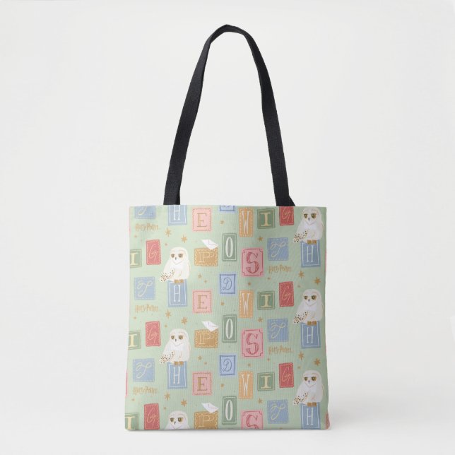 Hedwig Post Letter Block Pattern Tote Bag (Front)