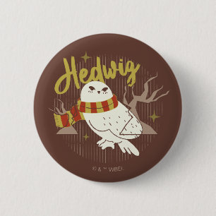 Hedwig Whimsical Forest Drawing Button