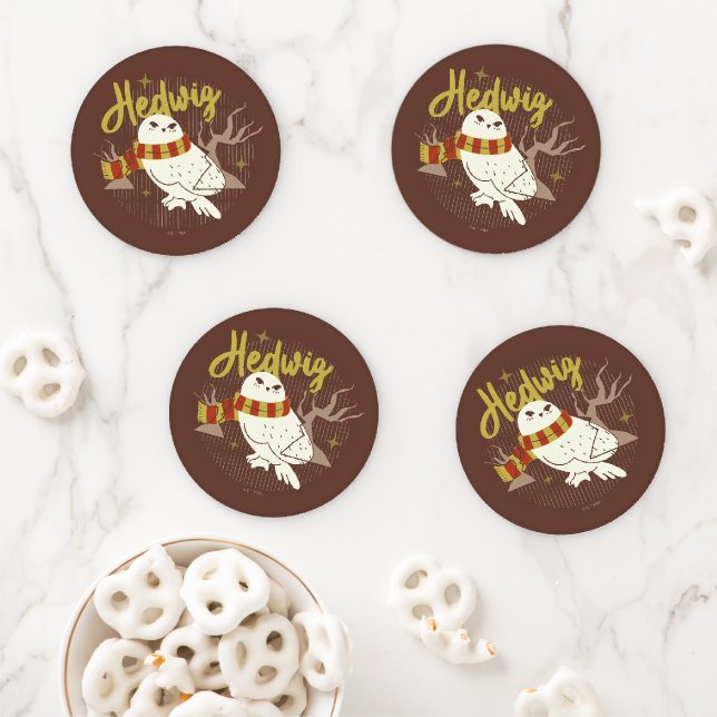 Hedwig Whimsical Forest Drawing Coaster Set (In Situ)
