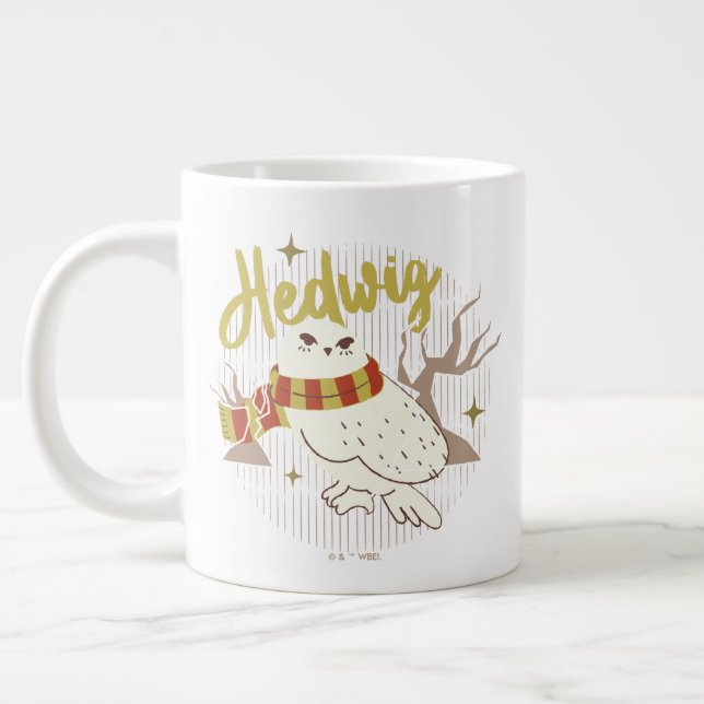 Hedwig Whimsical Forest Drawing Giant Coffee Mug (Left)