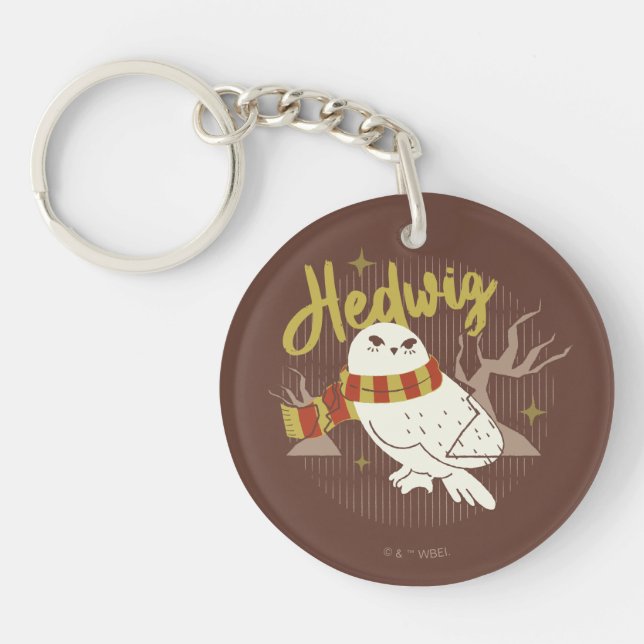 Hedwig Whimsical Forest Drawing Keychain (Front)