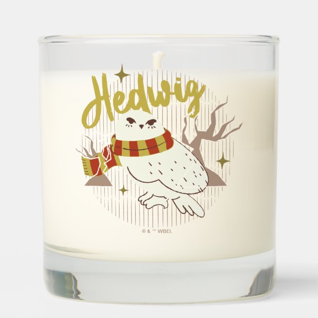 Hedwig Whimsical Forest Drawing Scented Candle (Front)