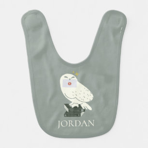 Hedwig With Letter Whimsical Drawing Baby Bib