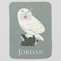 Hedwig With Letter Whimsical Drawing Baby Blanket