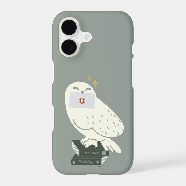 Hedwig With Letter Whimsical Drawing iPhone Case (Back)