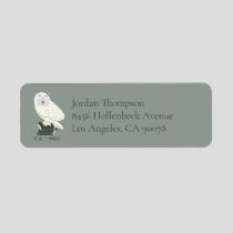 Hedwig With Letter Whimsical Drawing Label