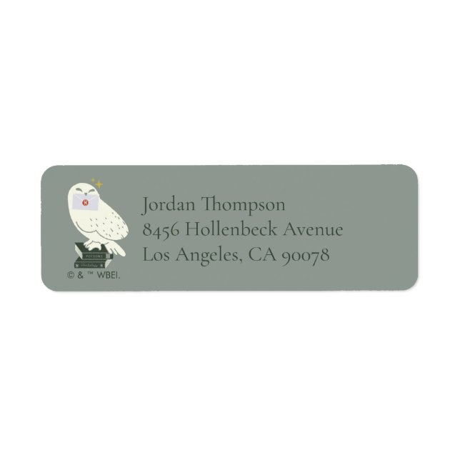Hedwig With Letter Whimsical Drawing Label (Front)