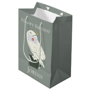 Hedwig With Letter Whimsical Drawing Medium Gift Bag