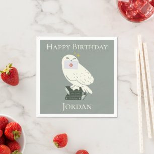 Hedwig With Letter Whimsical Drawing Napkins
