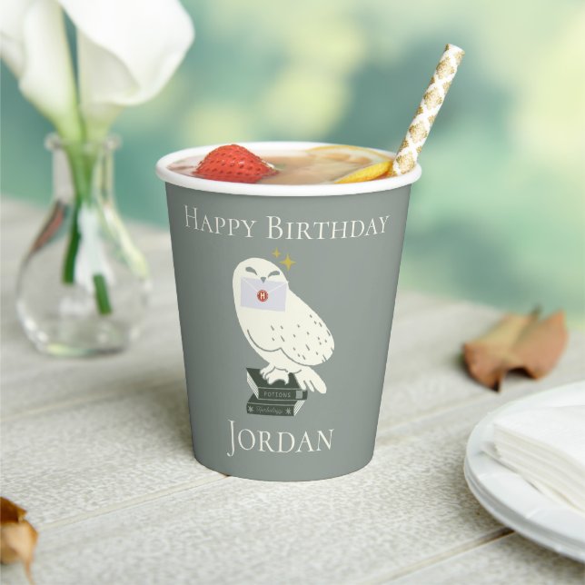 Hedwig With Letter Whimsical Drawing Paper Cups (Insitu)