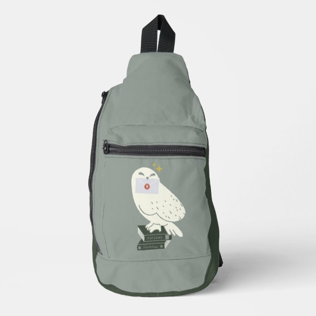 Hedwig With Letter Whimsical Drawing Sling Bag (Front)