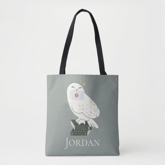 Hedwig With Letter Whimsical Drawing Tote Bag (Front)