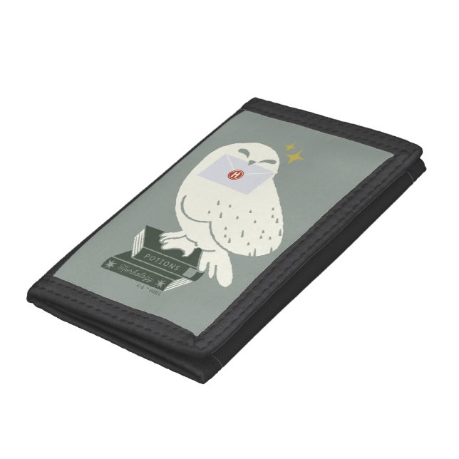 Hedwig With Letter Whimsical Drawing Trifold Wallet (Bottom)