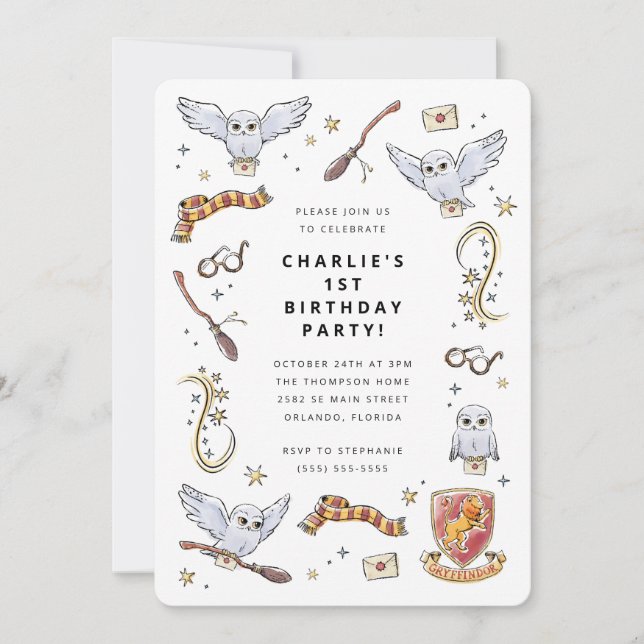 Hedwig Wizard Birthday Magic Invitation (Front)