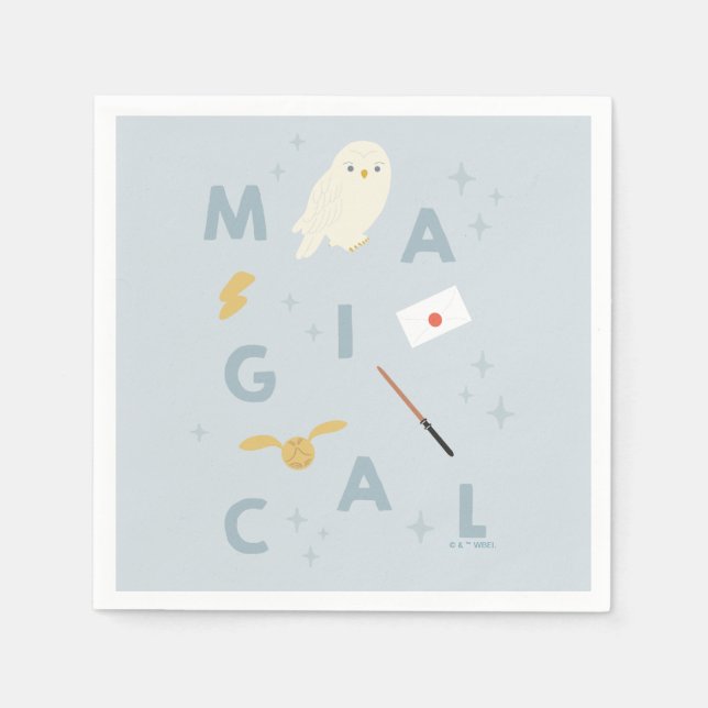 Hedwigh "Magical" Typography Graphic Napkins (Front)