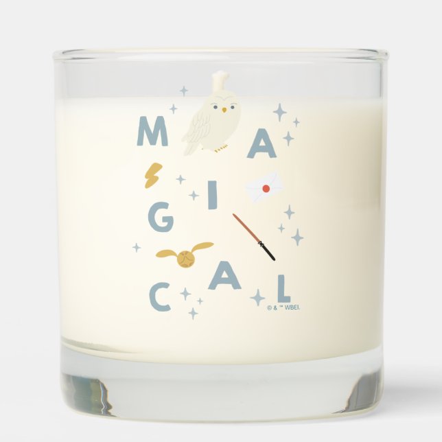 Hedwigh "Magical" Typography Graphic Scented Candle (Front)