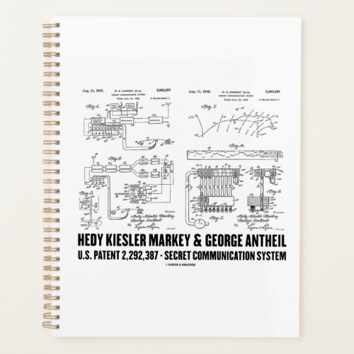 Hedy Kiesler Markey G Antheil US Patent 2292387 Planner