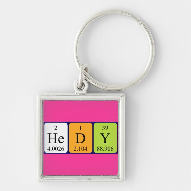 Hedy periodic table name keyring (Front)
