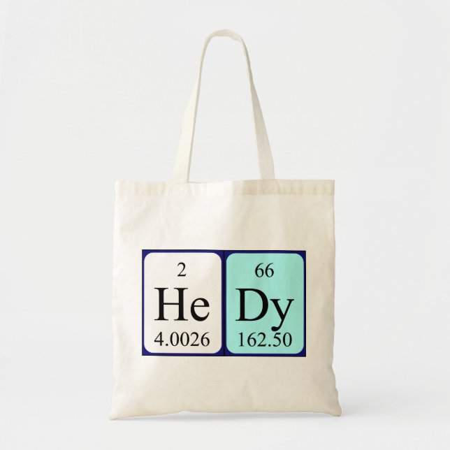 Hedy periodic table name tote bag (Front)